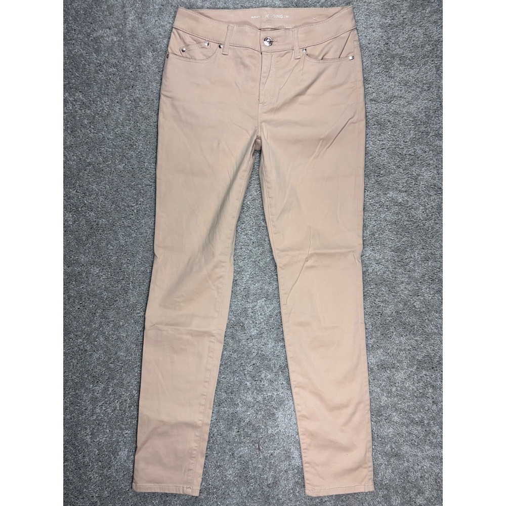 Chicos The Platinum Jegging Womens 00 Blush Pink Skinny Pants (READ)